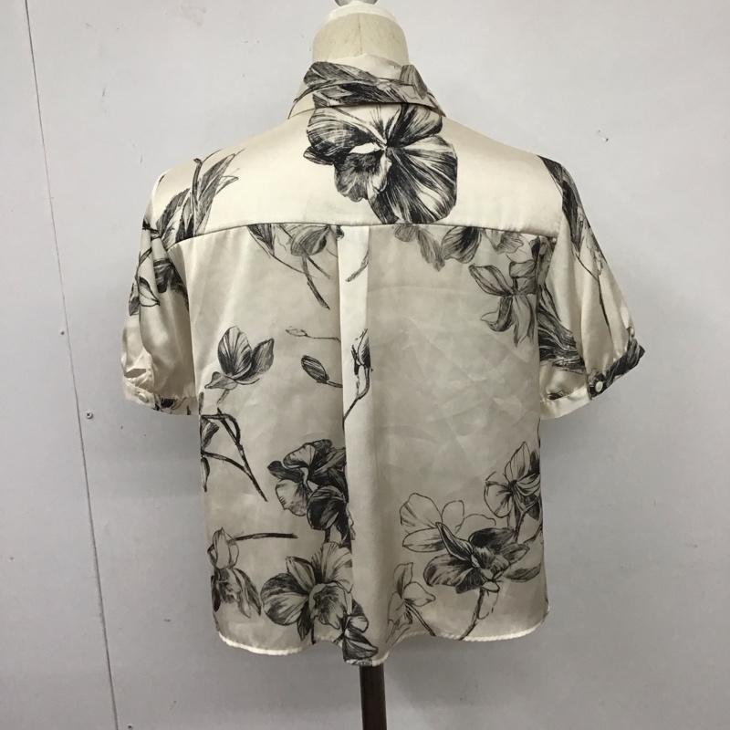 ザラ ZARA シャツ、ブラウス 半袖 半袖シャツ プリントシャツ カラーシャツ S プリント 白 / ホワイト / X 黒 / ブラック / レディース USED 古着 中古 10126934