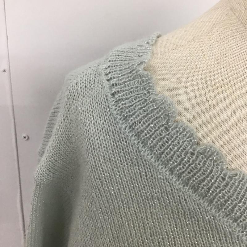 アクシーズファム axes femme ニット、セーター 長袖 ZA131X39 シルバーラメシアーニット FREE 無地 薄緑 / ライトグリーン / レディース USED 古着 中古 10108194