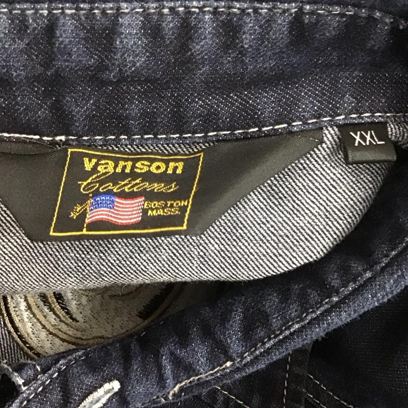 ヴァンソン VANSON シャツ、ブラウス 長袖 長袖シャツ カラーシャツ ポケットシャツ 長袖カットソー 古着 ヴィンテージ XXL ロゴ、文字 インディゴ / インディゴ / メンズ USED 古着 中古 10106784