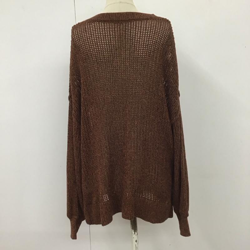ローリーズファーム LOWRYS FARM ニット、セーター 長袖 LF622152CF メッシュ FREE 無地 茶 / ブラウン /  レディース USED 古着 中古 10112242