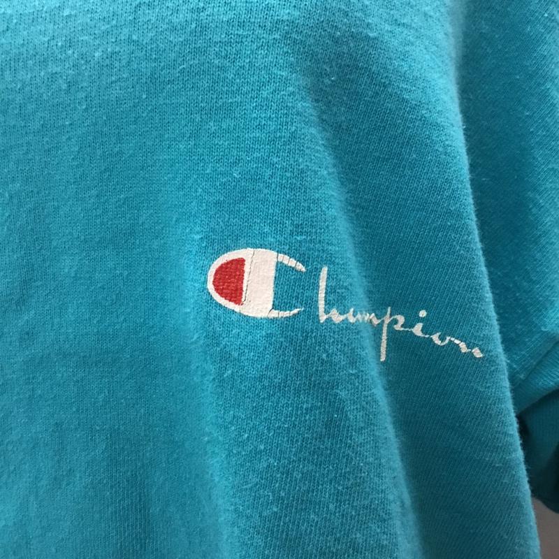 チャンピオン Champion Tシャツ 半袖 クロップド丈 ワイド XL ロゴ、文字 青 / ブルー / レディース USED 古着 中古 10115553