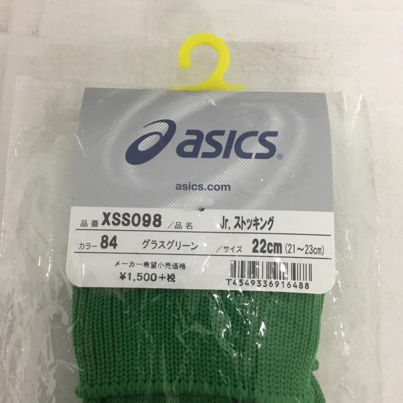 アシックス ASICS ファッション小物 ファッション小物 XSS098 ストッキング ジュニア サッカー 22cm ロゴ、文字 緑 / グリーン / ボーイズ USED 古着 中古 10132158