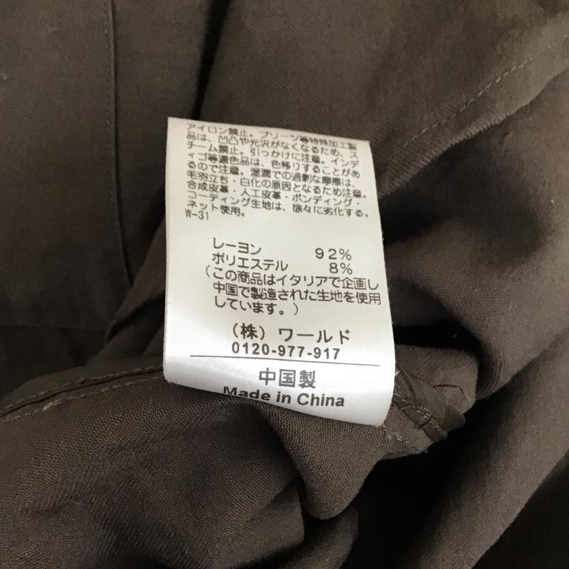 オペークドットクリップ OPAQUE.CLIP シャツ、ブラウス 長袖 637-82024 ドレープツイル リラクシーシャツジャケット L 無地 ダークブラウン / ダークブラウン / レディース USED 古着 中古 10117712