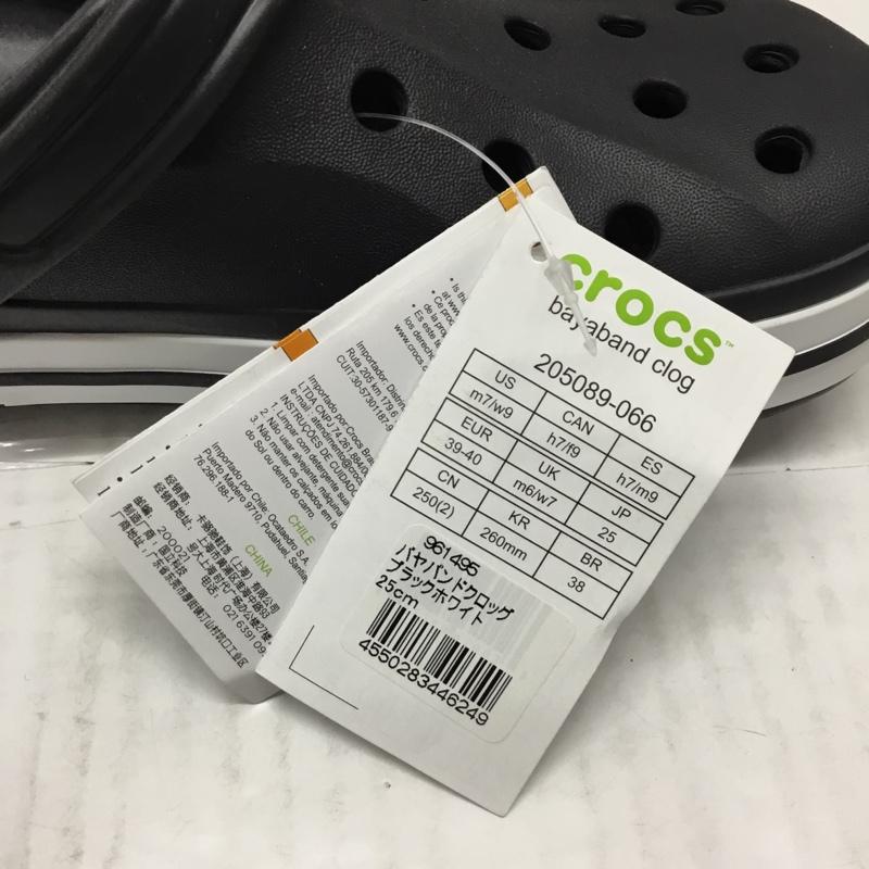 クロックス crocs サンダル サンダル 205089-066 Bayaband Clog バヤバンド クロッグ 25cm 25.0cm ロゴ、文字 黒 / ブラック / X 白 / ホワイト / メンズ USED 古着 中古 10111540