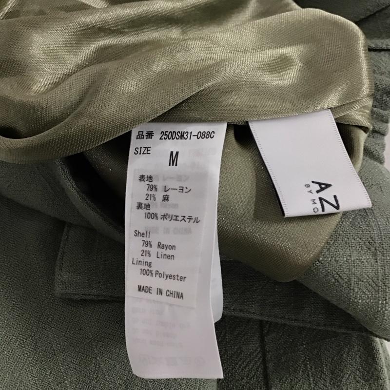 アズールバイマウジー AZUL BY MOUSSY パンツ スラックス 250DSM31-088C RAYON LINEN WIDE PANTS タグ付 M 無地 カーキ / カーキ / レディース USED 古着 中古 10151028