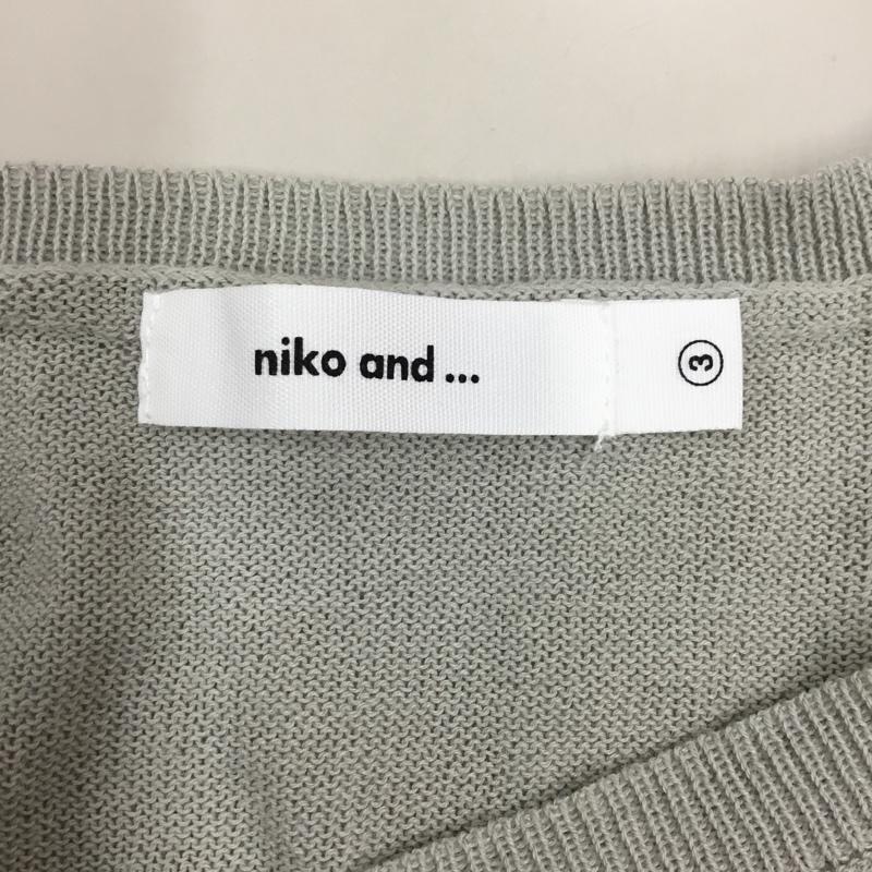 ニコアンド niko and... アンサンブルニット 長袖 S205WE26CF ラミー混アンサンブルニットセーター カーディガン 半袖ニット 3 無地 灰 / グレー / レディース USED 古着 中古 10107455