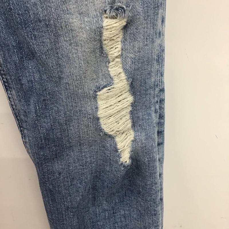 ザラ ZARA パンツ デニム、ジーンズ デニムパンツ スリムパンツ カジュアルパンツ ストレッチパンツ 38 ダメージ加工 インディゴ / インディゴ / レディース USED 古着 中古 10135430