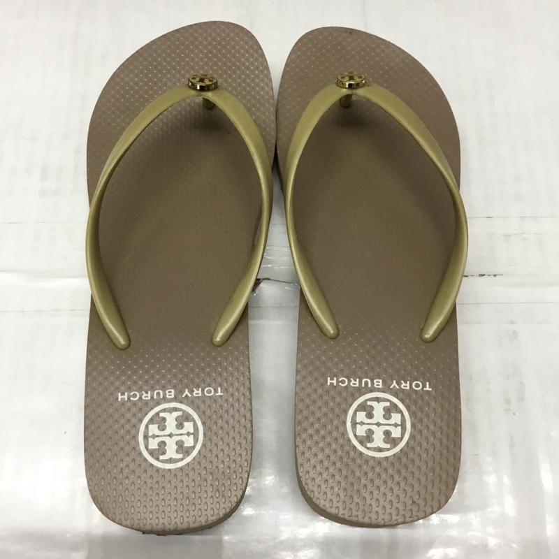 トリーバーチ TORY BURCH サンダル サンダル Wedge Thin Flip Flops トングサンダル 厚底 箱有 ロゴ、文字 ベージュ / ベージュ / レディース USED 古着 中古 10113525