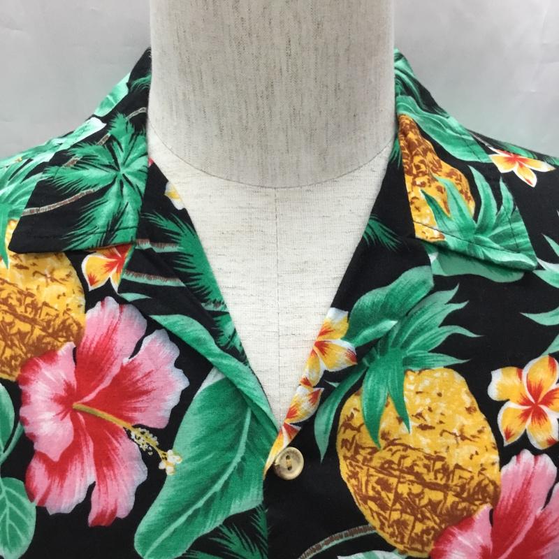 古着 USED シャツ、ブラウス 半袖 半袖シャツ カラーシャツ 半袖カットソー アロハシャツ M プリント 黒 / ブラック /  メンズ USED 古着 中古 10108723