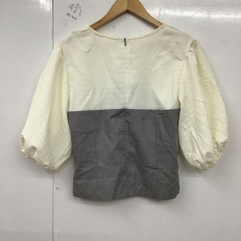 アズールバイマウジー AZUL BY MOUSSY カットソー 半袖 250HSF30-236D ビスチェレイヤードパフスリーブトップス M 無地 白 / ホワイト / X 灰 / グレー / レディース USED 古着 中古 10129237