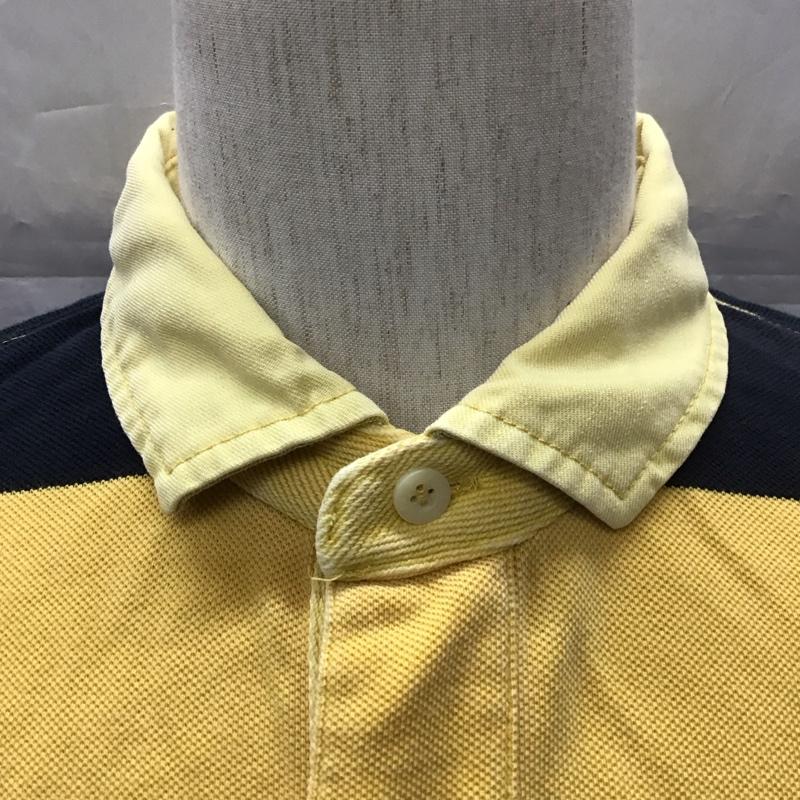 トミーヒルフィガー TOMMY HILFIGER ポロシャツ 半袖 半袖ポロシャツ カラーシャツ 半袖カットソー L ボーダー柄 黄 / イエロー / X 紺 / ネイビー /  メンズ USED 古着 中古 10111034