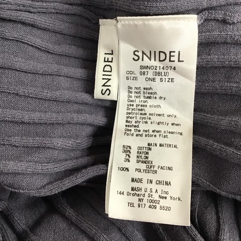 スナイデル SNIDEL ワンピース ロングスカート SWNO214074 フロントボタンニットワンピース パフスリーブ 無地 青 / ブルー / レディース USED 古着 中古 10108578