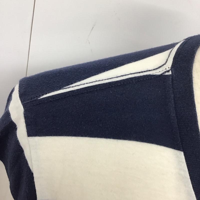 アメリカンイーグル AMERICANEAGLE カットソー 長袖 半袖ボーダーカットソー 半袖Tシャツ Vネック XS ボーダー柄 白 / ホワイト / X 紺 / ネイビー /  メンズ USED 古着 中古 10113137