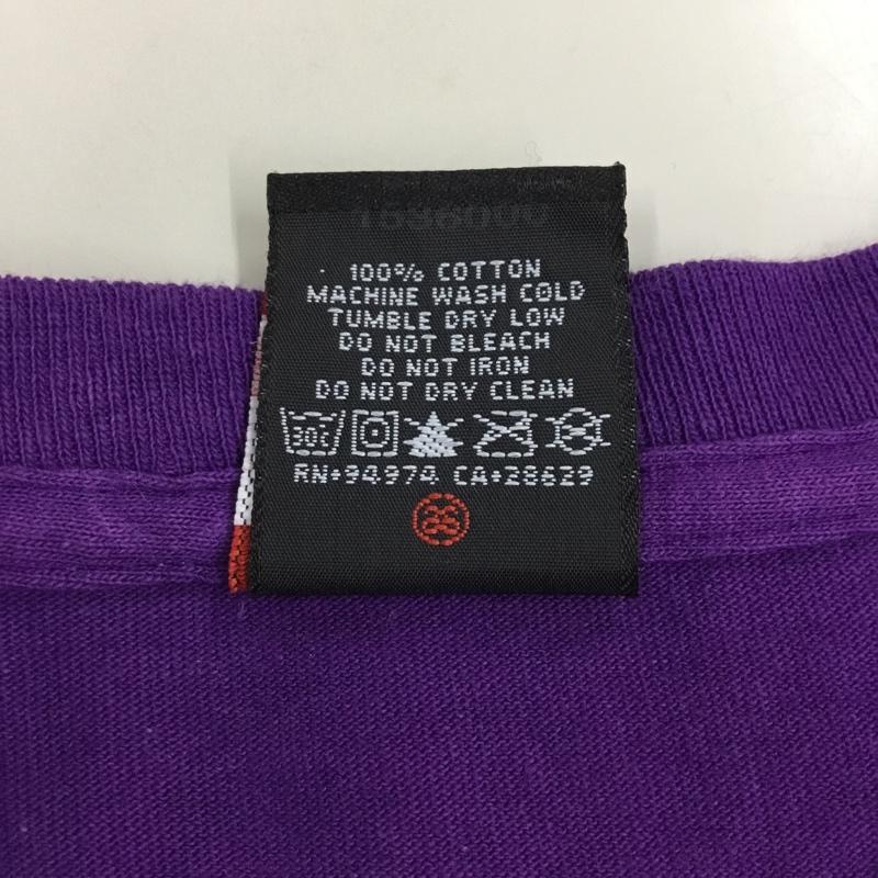 ステューシー STUSSY Tシャツ 半袖 半袖カットソー プリントTシャツ クルーネックカットソー XL プリント 紫 / パープル /  メンズ USED 古着 中古 10108992