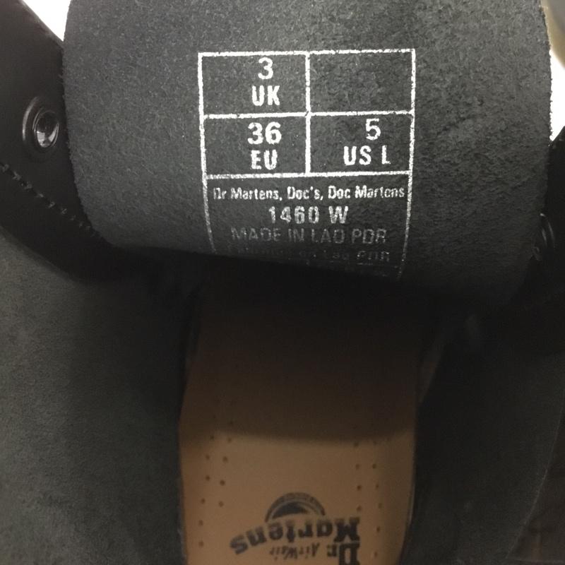 ドクターマーチン Dr.Martens ブーツ ショートブーツ 1460W 8ホール レースアップ UK3 箱有 US:5 無地 黒 / ブラック / レディース USED 古着 中古 10127765