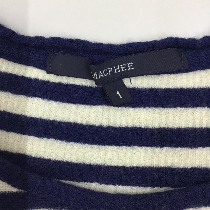マカフィー MACPHEE カットソー 半袖 半袖カットソー ボーダーTシャツ クルーネックカットソー 1 ボーダー柄 白 / ホワイト / X 紺 / ネイビー / レディース USED 古着 中古 10118459