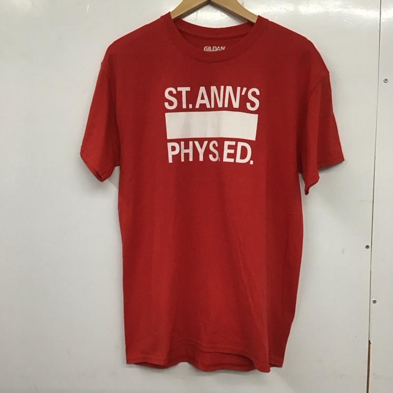 ギルダン GILDAN Tシャツ 半袖 半袖カットソー プリントTシャツ クルーネックカットソー M ロゴ、文字 赤 / レッド / メンズ USED 古着 中古 10137359