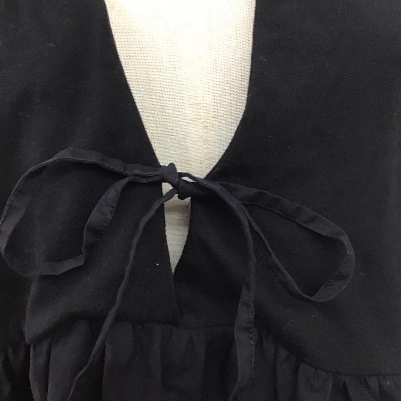 ザラ ZARA シャツ、ブラウス 七分袖 カジュアルシャツ ノーカラーシャツ 七分丈 フレアシャツ M 無地 黒 / ブラック / レディース USED 古着 中古 10109947