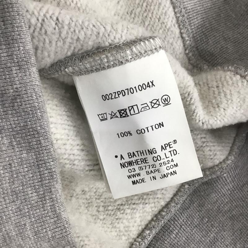 アベイシングエイプ A BATHING APE パーカー 長袖 長袖パーカー フード付きパーカー プリントスウェット トレーナー ジップアップパーカー XXL ロゴ、文字 灰 / グレー / メンズ USED 古着 中古 10107393