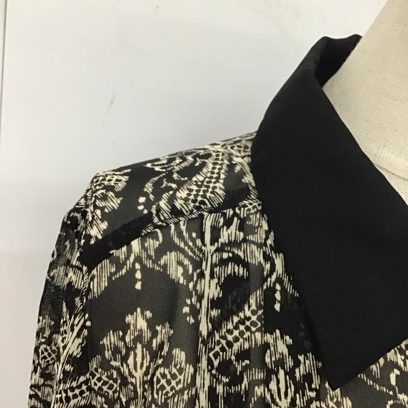 ラボラトリーワーク laboratory work シャツ、ブラウス 長袖 021-7304-209 シアー M 総柄 黒 / ブラック / レディース USED 古着 中古 10114242