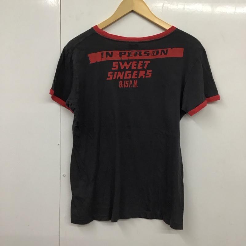 ディーゼル DIESEL Tシャツ 半袖 リンガーTシャツ S ロゴ、文字 赤 / レッド / X チャコールグレー / チャコールグレー / レディース USED 古着 中古 10130595