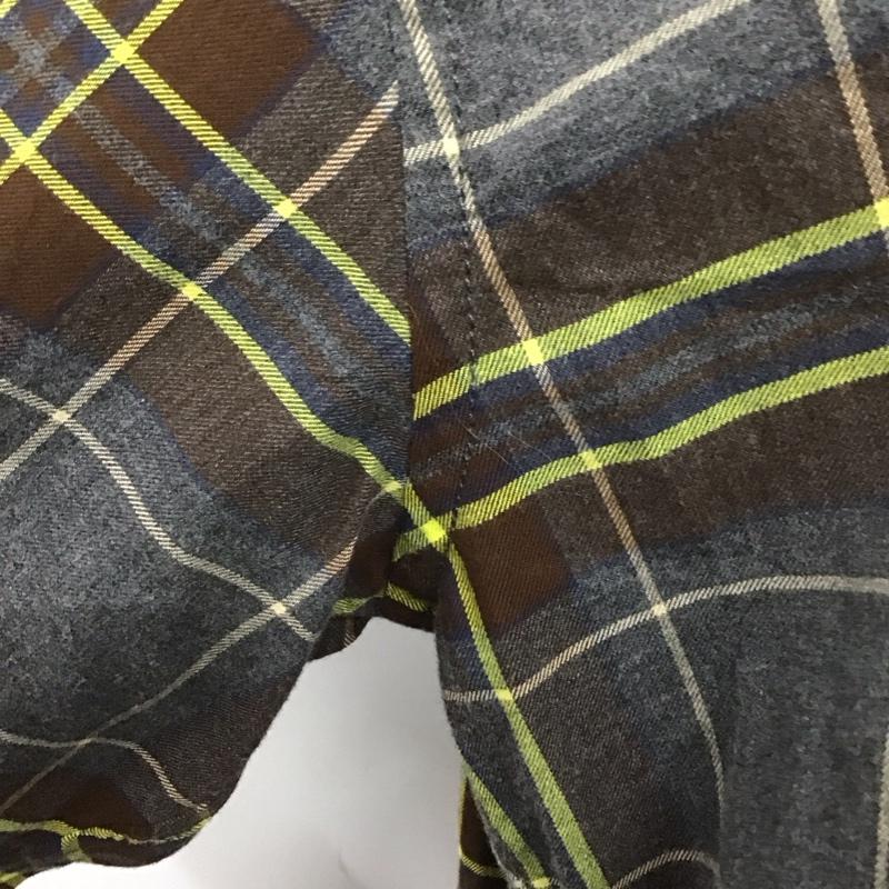 ニコアンド niko and... シャツ、ブラウス 長袖 S204CA01AD REGULAR SHIRT スキッパーシャツ L チェック 灰 / グレー / X 茶 / ブラウン / X 白 / ホワイト / X 紺 / ネイビー / X 黄 / イエロー / レディース USED 古着 中古 10108144