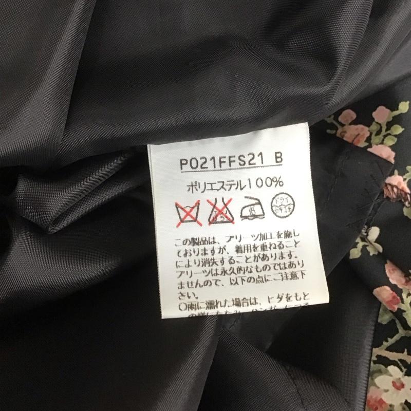 インゲボルグ INGEBORG スカート ロングスカート P021FFS21 ラップスカート 巻きスカート プリーツ 花柄 黒 / ブラック / レディース USED 古着 中古 10108600