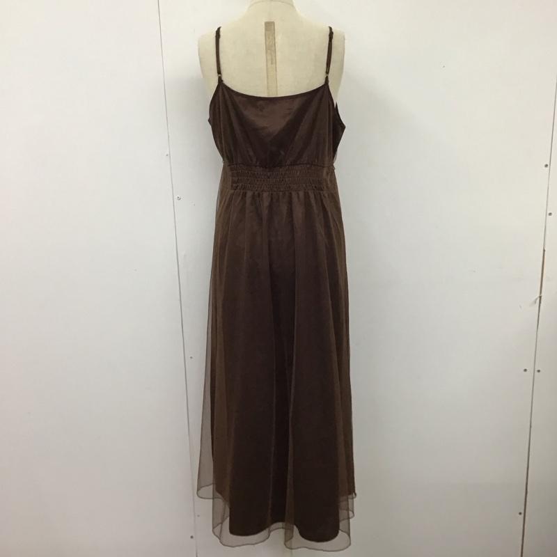 ミスティウーマン mysty woman ワンピース ロングスカート MW070126TN キャミワンピース キャミソール チュール FREE 無地 茶 / ブラウン / レディース USED 古着 中古 10116766