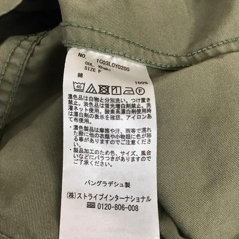 アースミュージックアンドエコロジー earth music&ecology ジャケット、上着 ジャンパー、ブルゾン 1C03L0Y0200 COTTON USAミリタリーシャツブルゾン FREE 無地 カーキ / カーキ / レディース USED 古着 中古 10117704