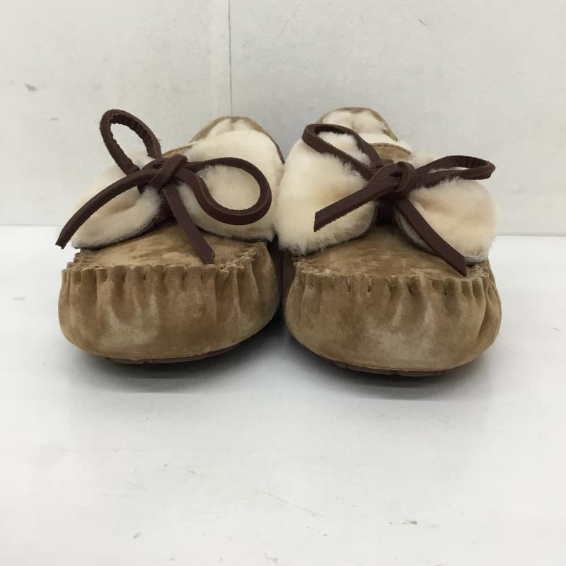 アグ UGG スリッポン スリッポン 1110409 ダコタ ダブル リボン ボウ シープスキン モカシン 24.0cm ロゴ、文字 茶 / ブラウン / レディース USED 古着 中古 10135133