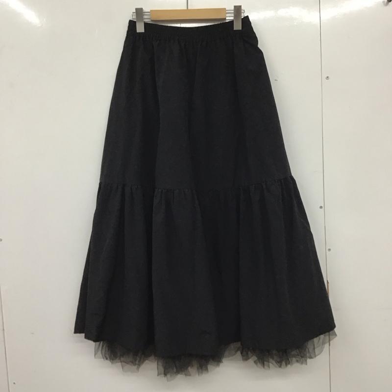 ローリーズファーム LOWRYS FARM スカート ロングスカート リバーシブル チュールスカート FREE 無地 黒 / ブラック / レディース USED 古着 中古 10138098
