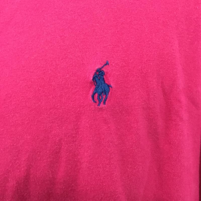 ポロラルフローレン POLO RALPH LAUREN Tシャツ 半袖 半袖カットソー プリントTシャツ クルーネックカットソー L ロゴ、文字 桃 / ピンク /  メンズ USED 古着 中古 10109974
