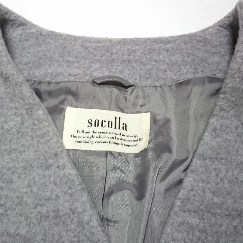 ソコラ socolla コート コート一般 1 無地 灰 / グレー / レディース USED 古着 中古 10031065