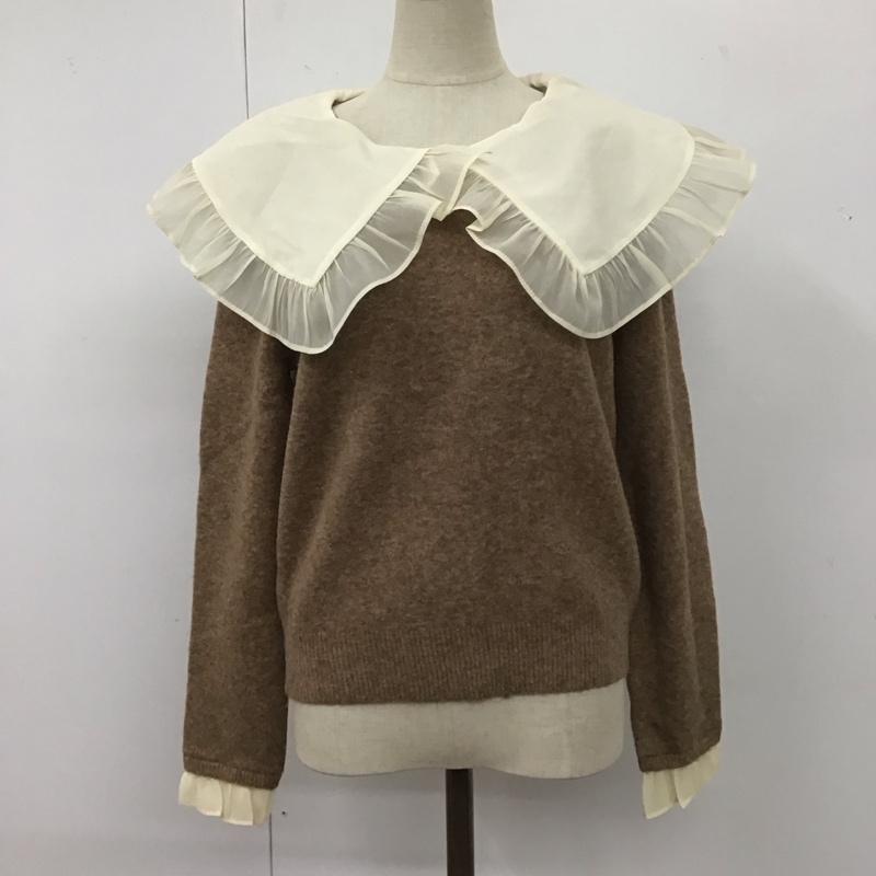 ザラ ZARA ニット、セーター 長袖 S 無地 茶 / ブラウン /  レディース USED 古着 中古 10111592