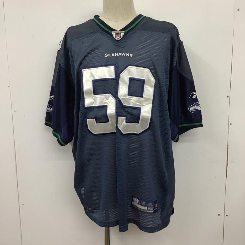 リーボック Reebok カットソー 半袖 R700A NFL SEAHAWKS メッシュ ロゴ、文字 紺 / ネイビー / メンズ USED 古着 中古 10107922