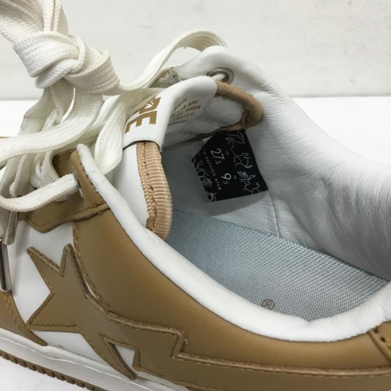 アベイシングエイプ A BATHING APE スニーカー スニーカー 1I70191007 27.5cm ロゴ、文字 茶 / ブラウン / X 白 / ホワイト / メンズ USED 古着 中古 10137812
