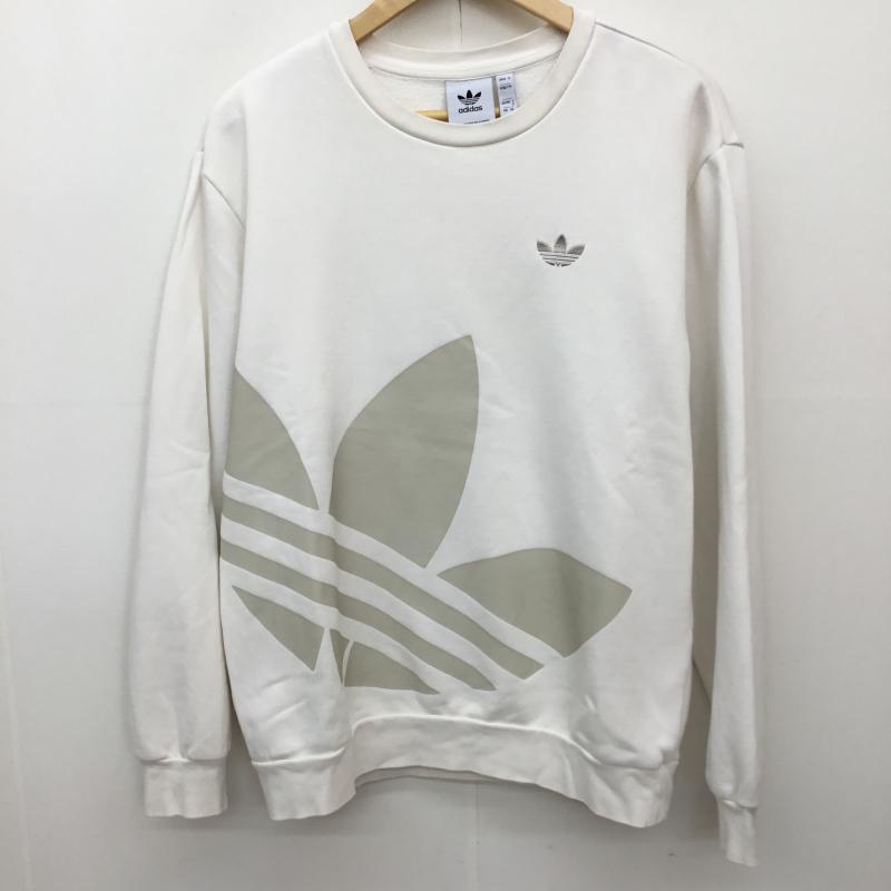 アディダス adidas トレーナー 長袖 JL8384 M ロゴ、文字 白 / ホワイト / メンズ USED 古着 中古 10138295