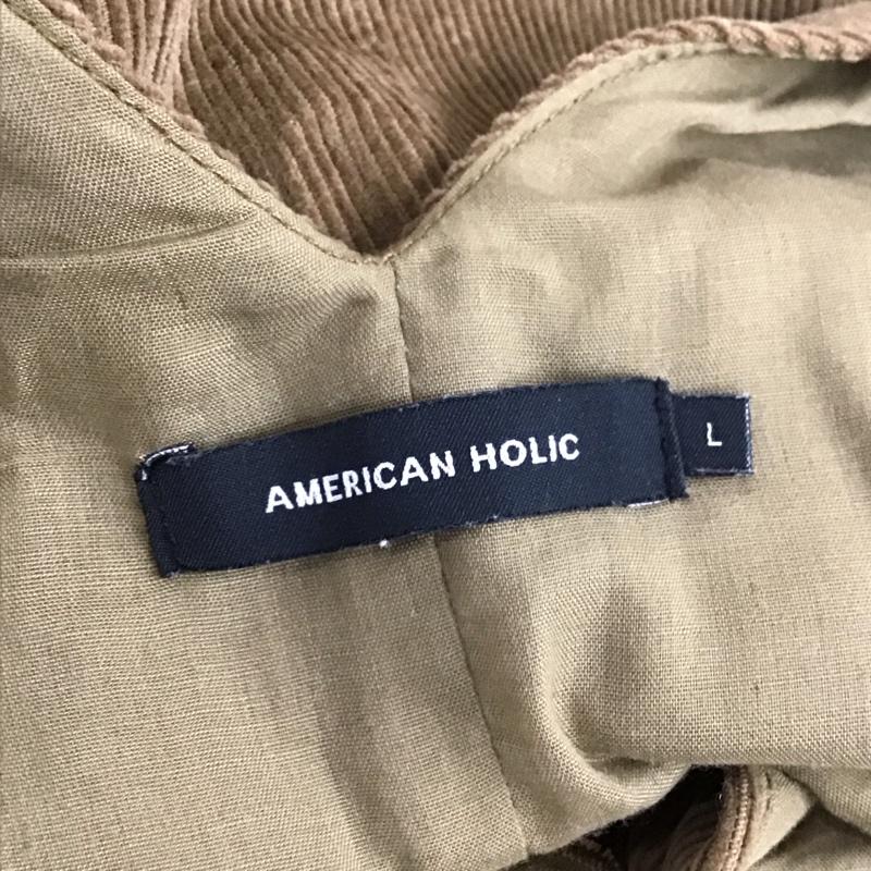 アメリカンホリック AMERICAN HOLIC ジャンパースカート ジャンパースカート HA93L0H1200 コーデュロイ ワンピース ロング丈 前ボタン L 無地 茶 / ブラウン / レディース USED 古着 中古 10120928