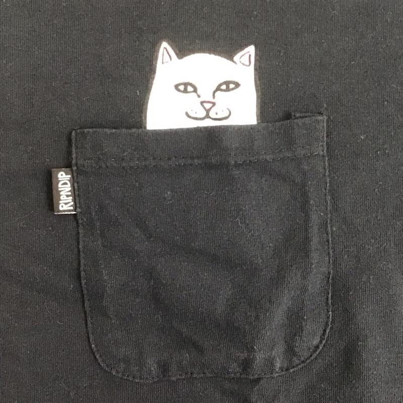 リップンディップ RIPNDIP カットソー 長袖 長袖カットソー クルーネックカットソー ロングスリーブカットソー プリントTシャツ L プリント 黒 / ブラック /  メンズ USED 古着 中古 10109760