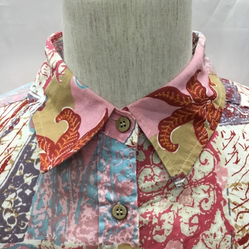 ベルフローリー BELL FLORRIE シャツ、ブラウス 半袖 半袖シャツ カラーシャツ 半袖カットソー カジュアルシャツ 3L プリント マルチカラー / マルチカラー / レディース USED 古着 中古 10108994