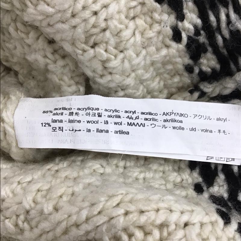 ザラ ZARA ニット、セーター 長袖 6771 313 712 ローゲージ XL アイボリー / アイボリー / X 黒 / ブラック / レディース USED 古着 中古 10119609