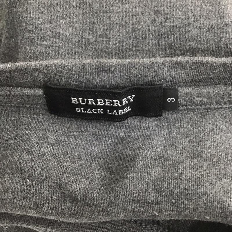 バーバリーブラックレーベル BURBERRY BLACK LABEL Tシャツ 半袖 半袖カットソー 刺繍Tシャツ クルーネックカットソー 3 ロゴ、文字 灰 / グレー / メンズ USED 古着 中古 10107691