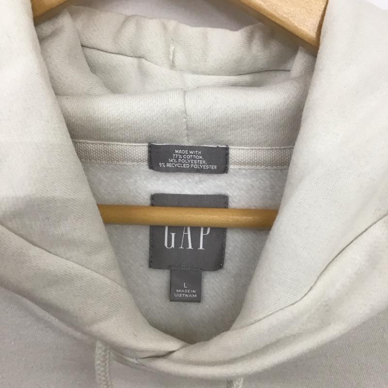 ギャップ GAP パーカー 長袖 フーディ L 無地 白 / ホワイト / メンズ USED 古着 中古 10134876