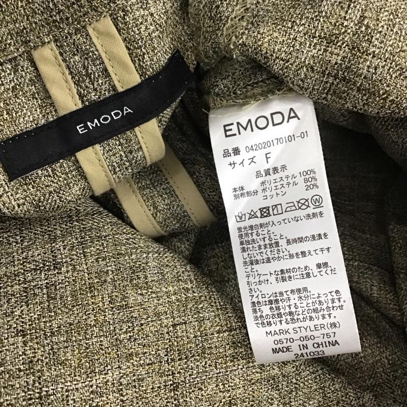 エモダ EMODA セットアップ セットアップ 042020170101-01オーバースリーブWジャケット Wラップハーフパンツ FREE 無地 ベージュ / ベージュ / レディース USED 古着 中古 10120380