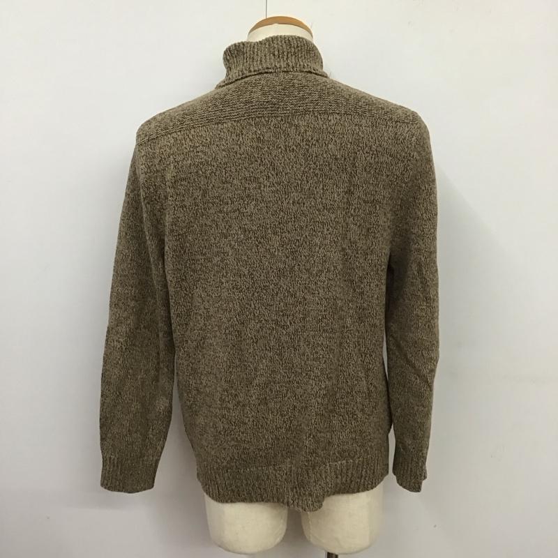 エディーバウアー Eddie Bauer ニット、セーター 長袖 長袖ニットカットソー ジップアップカラーニット セーター M 無地 茶 / ブラウン / メンズ USED 古着 中古 10123829