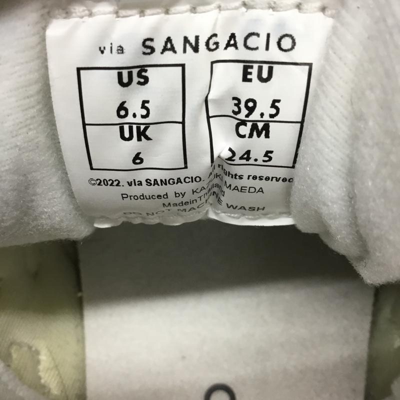 サンガッチョ Sangacio スニーカー スニーカー にゅ 24.5cm 箱有 トリコロール 24.5cm ロゴ、文字 白 / ホワイト / X 赤 / レッド / X 紺 / ネイビー / レディース USED 古着 中古 10117007