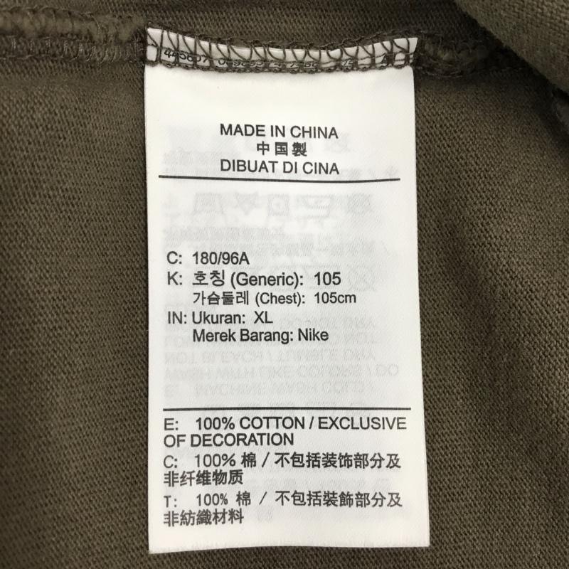ナイキ NIKE カットソー 長袖 dj1583-004 NIKEASMNSWTEELSPREMIUMESSNTL ロンT スポーツウェア XL ロゴ、文字 カーキ / カーキ / メンズ USED 古着 中古 10121564