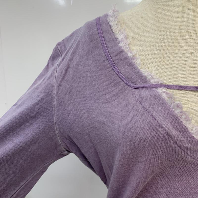 ミッシェル・クラン MICHEL KLEIN カットソー 長袖 42 無地 紫 / パープル /  レディース USED 古着 中古 10042418