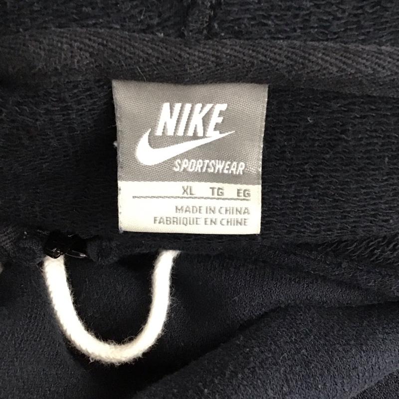 ナイキ NIKE パーカー 長袖 357472-010 FullZipHoodedSweatshirt ジップアップパーカー スポーツウェア XL ロゴ、文字 紺 / ネイビー / メンズ USED 古着 中古 10119038