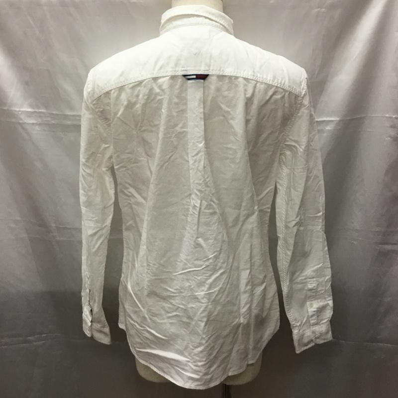 トミーヒルフィガー TOMMY HILFIGER シャツ、ブラウス 長袖 長袖シャツ カラーシャツ ポケットシャツ 長袖カットソー L ロゴ、文字 白 / ホワイト /  メンズ USED 古着 中古 10112450